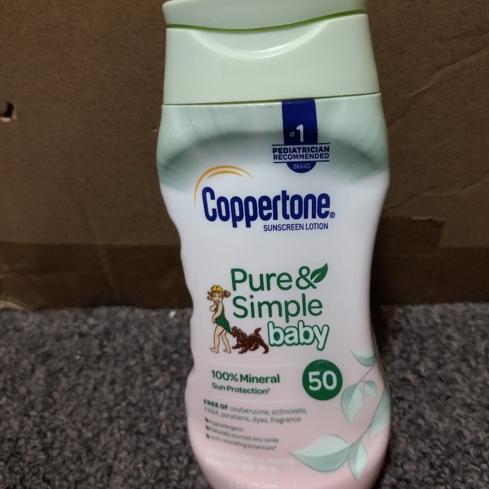 Coppertone Pure & Simple Baby Sunscreen Lotion 6 OZ